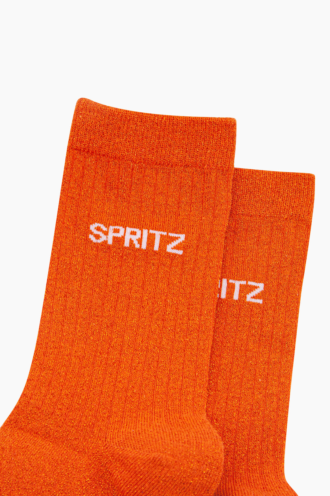 Spritz Combed Cotton Glitter Socks in Orange