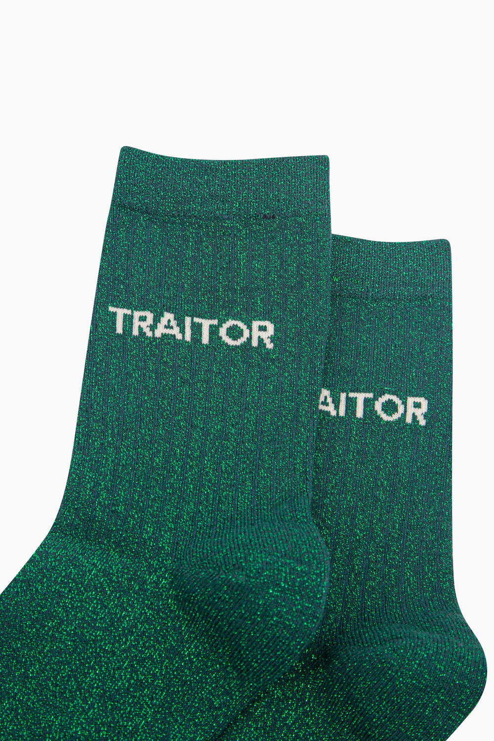 Traitor-Combed-Cotton-Glitter-Socks-in-Green-Close-Up
