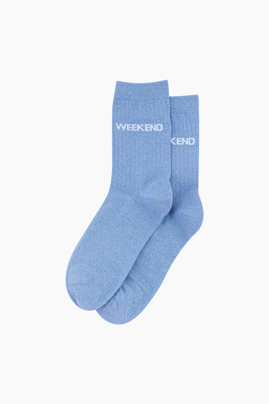 Weekend Combed Cotton Glitter Socks in Light Blue