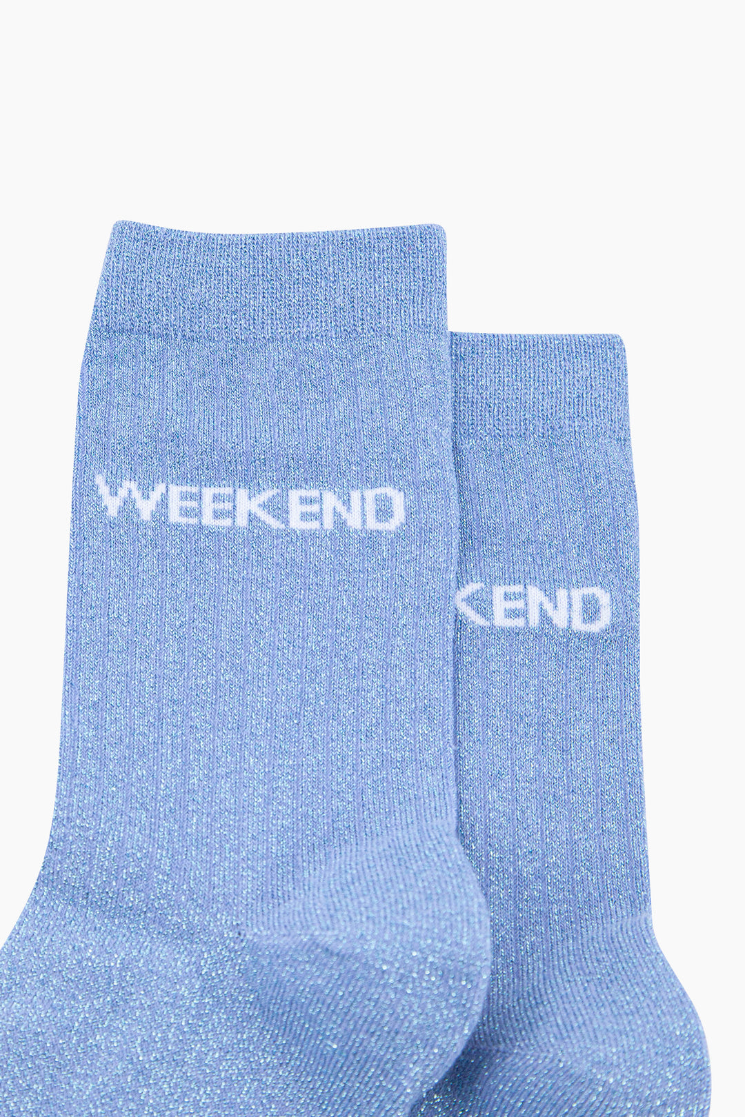 Weekend Combed Cotton Glitter Socks in Light Blue