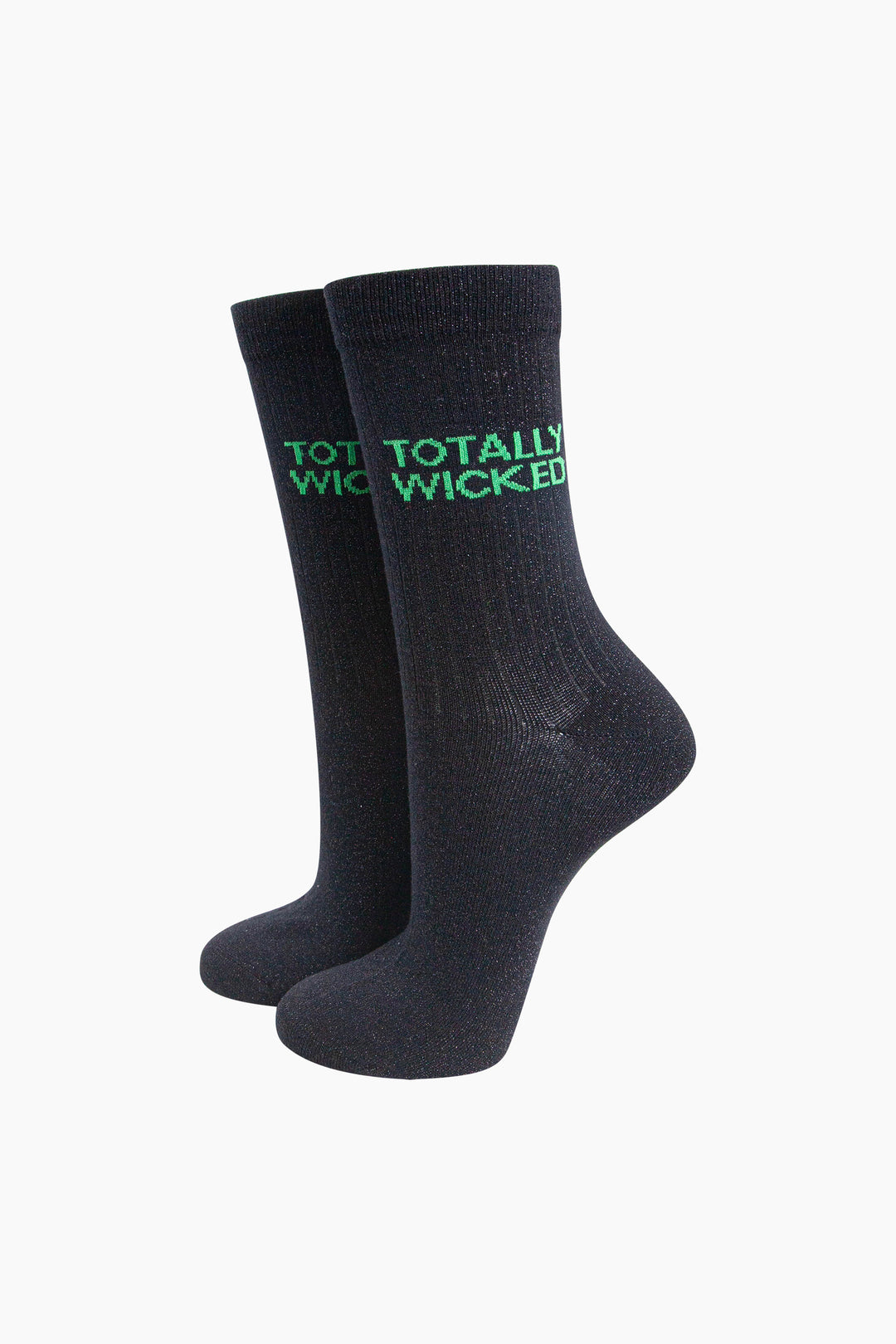 Totally Wicked Combed Cotton Glitter Socks in Black