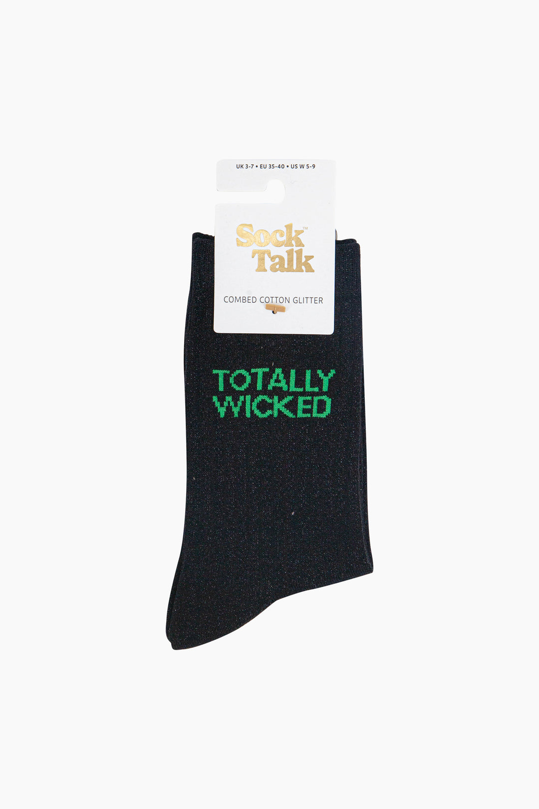 Totally Wicked Combed Cotton Glitter Socks in Black
