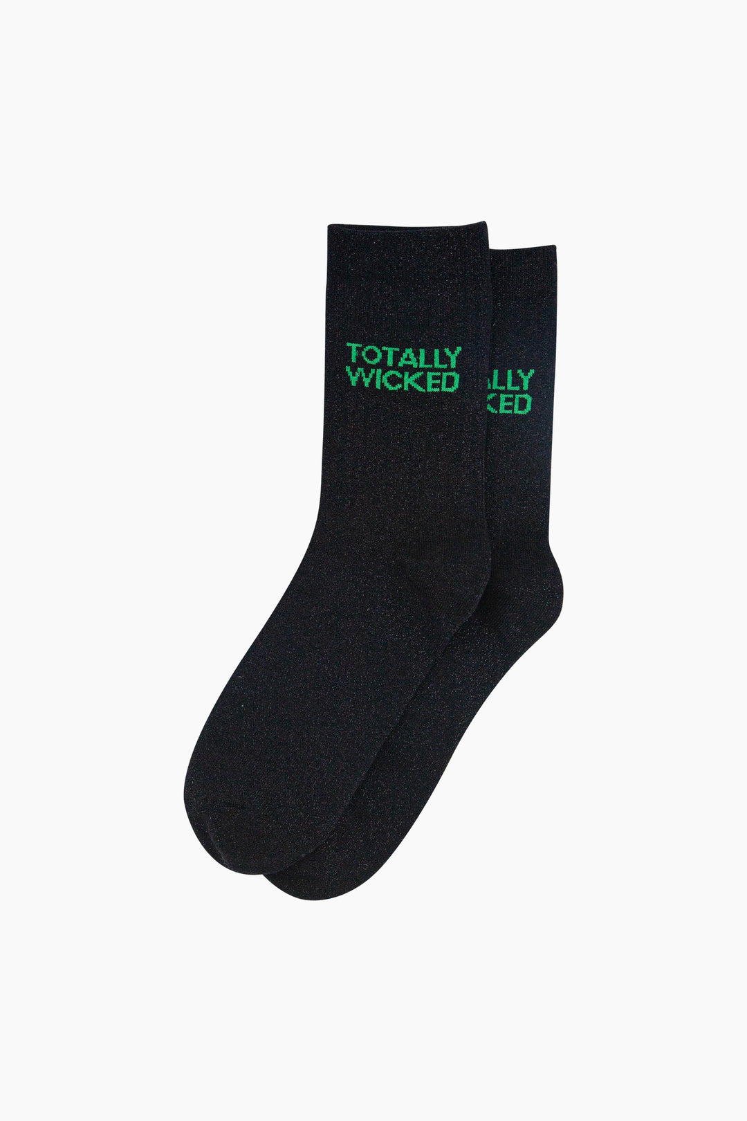 Totally Wicked Combed Cotton Glitter Socks in Black