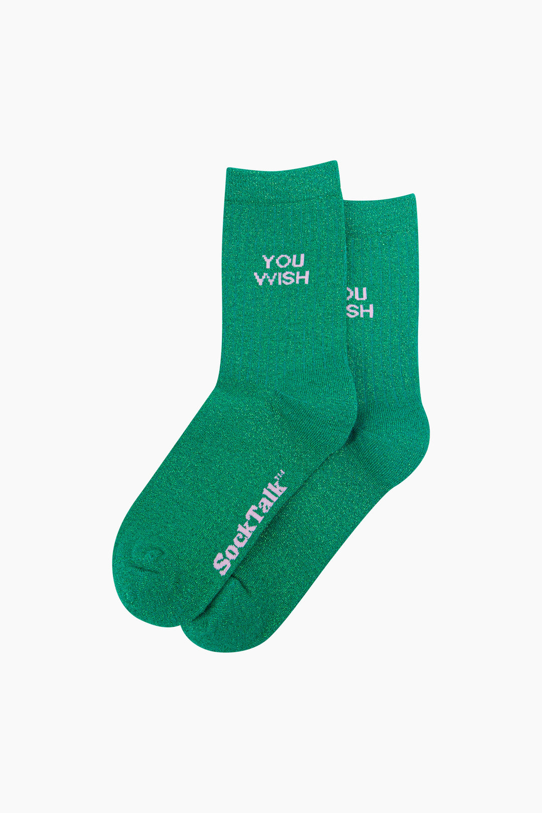 You-Wish-Combed-Cotton-Glitter-Socks-in-Green-Laid-Flat