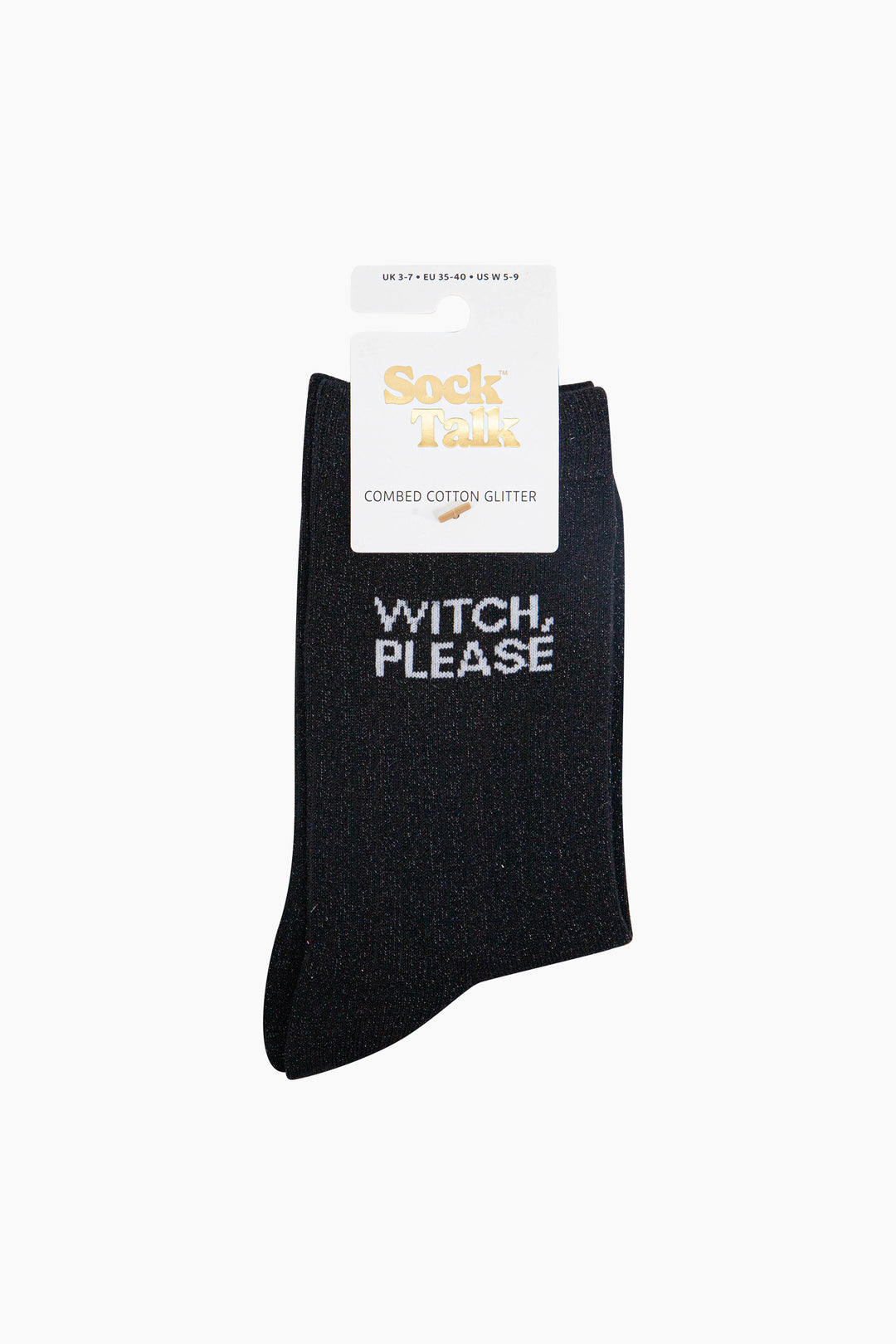 Witch-Please-Glitter-Combed-Cotton-Word-Crew-Socks-for-Women-Black-in-packaging
