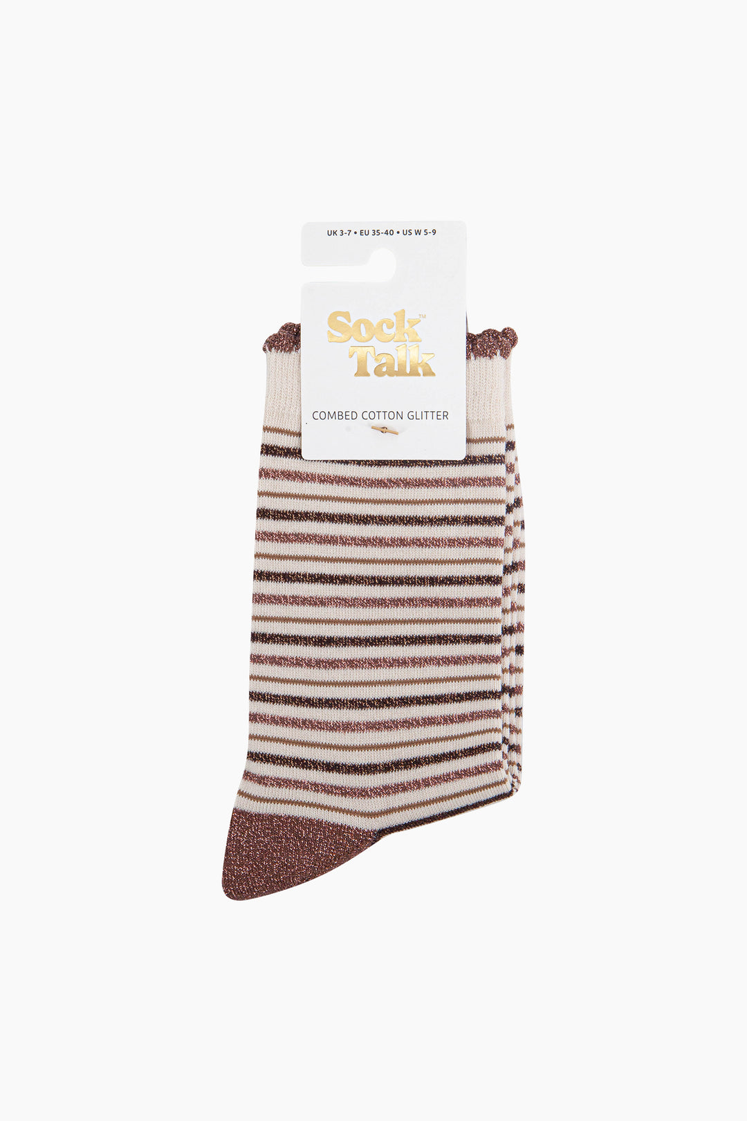 Stripes-Combed-Cotton-Glitter-Socks-in-Chocolate-in-packaging