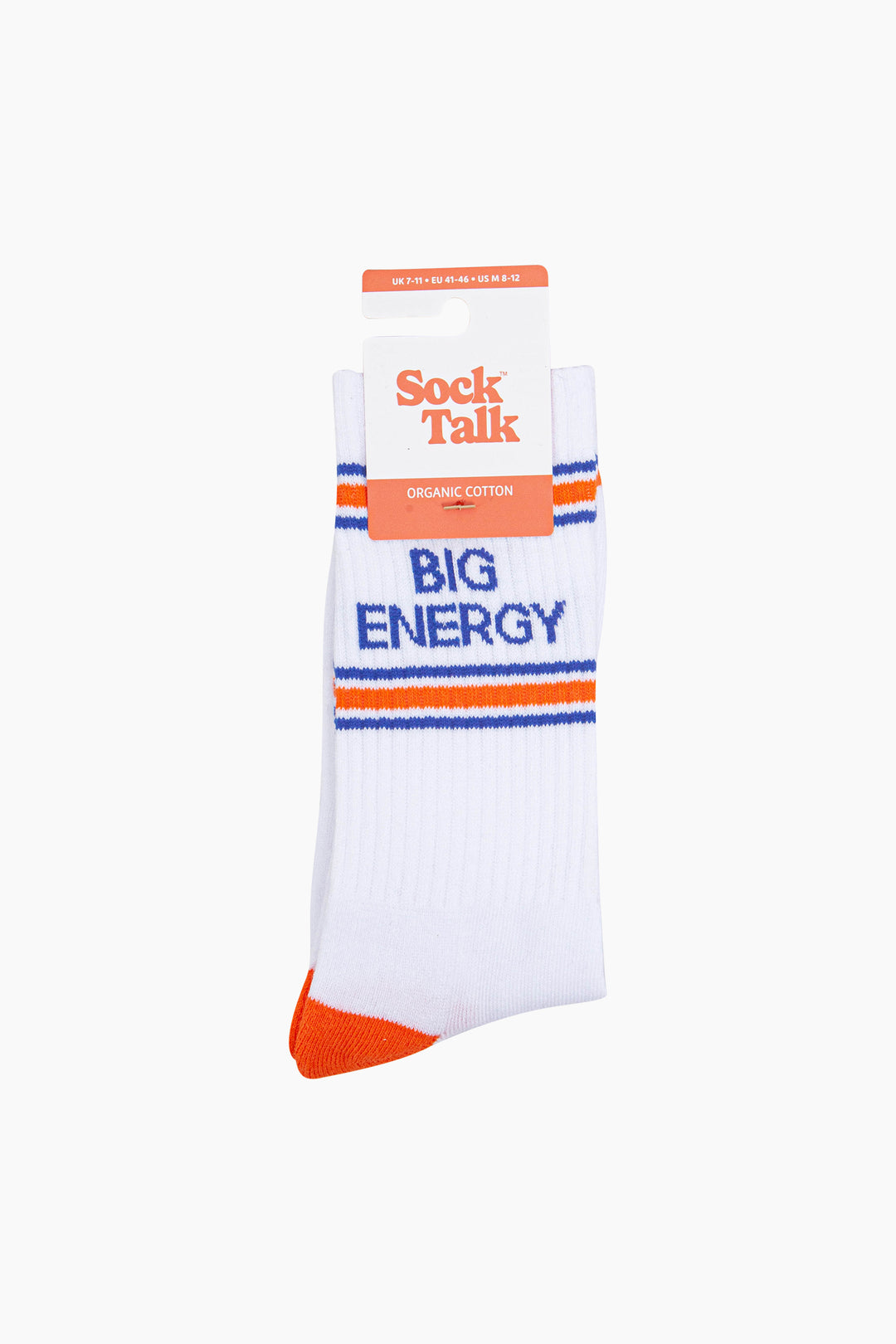 Big-Energy-Organic-Cotton-Sports-Socks-in-White/Orange-In-Packaging