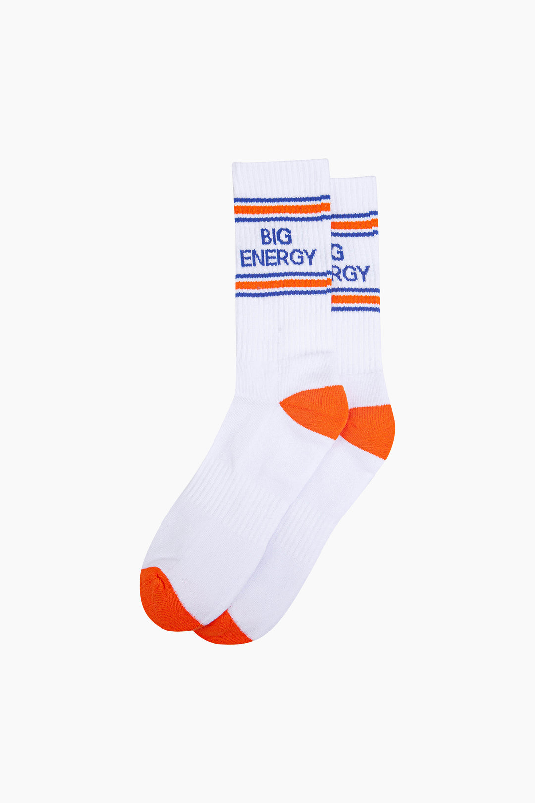 Big-Energy-Organic-Cotton-Sports-Socks-in-White/Orange-Laid-Flat