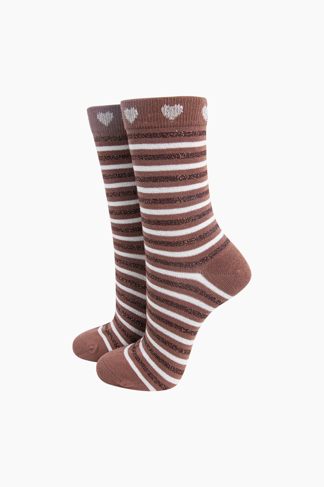 Stripes-Hearts-Combed-Cotton-Glitter-Socks-in-Chocolate-Beige-Mannequin