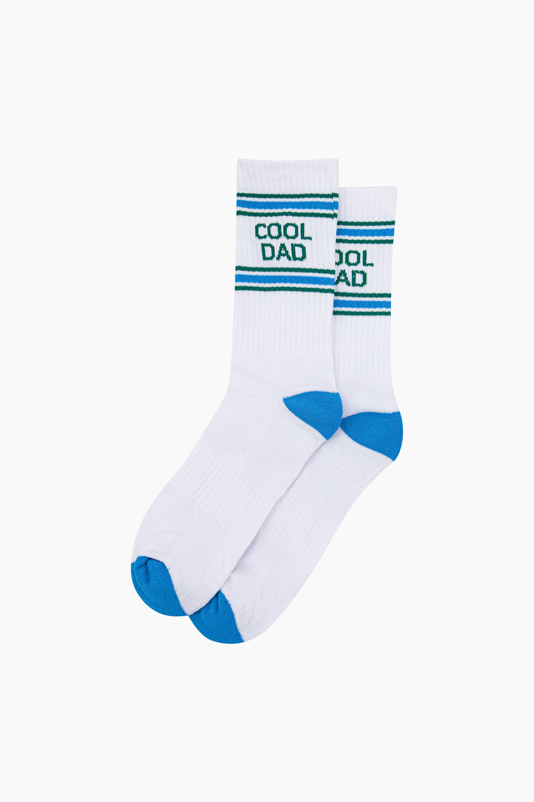Cool-Dad-Organic-Cotton-Sports-Socks-in-White/Blue-Laid-Flat