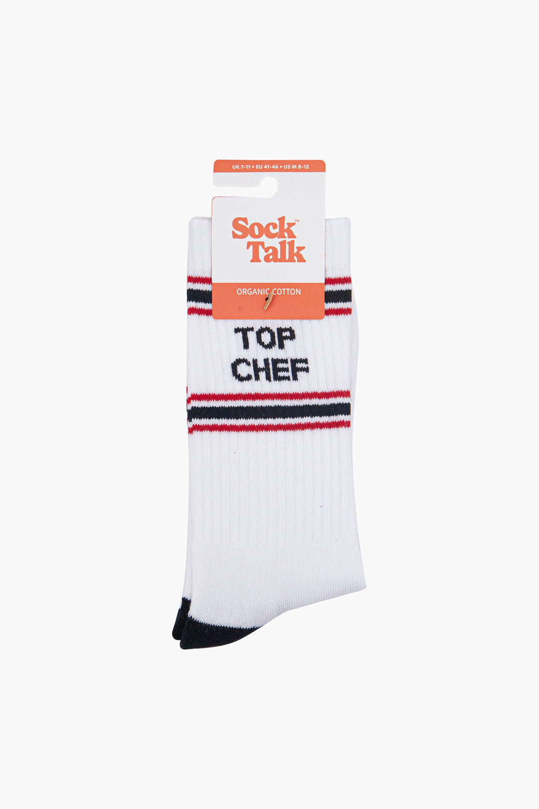 Top-Chef-Organic-Cotton-Sports-Socks-in-White/Black-In-Packaging