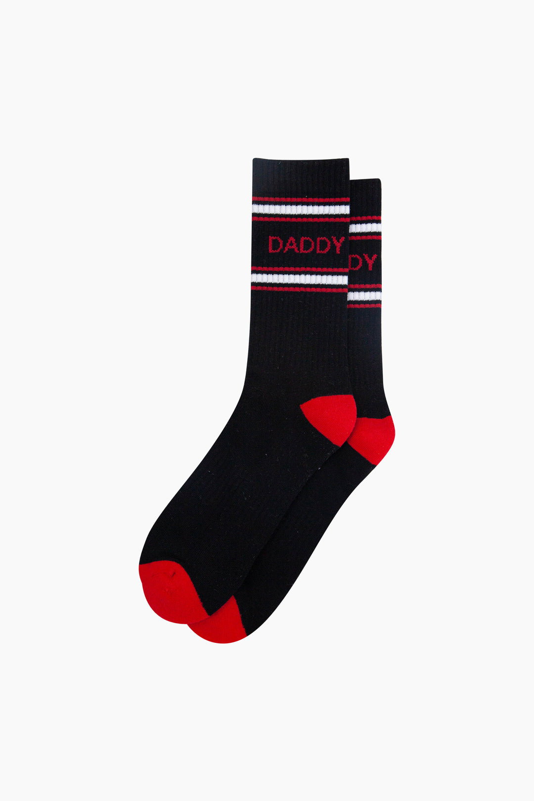 Daddy-Organic-Cotton-Sports-Socks-in-Black-Lying-Flat