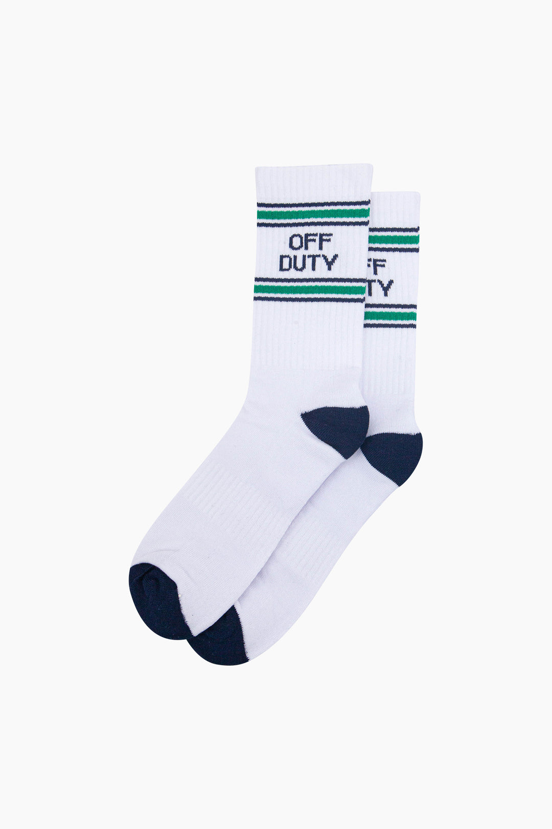 Off-Duty-Organic-Cotton-Sports-Socks-in-White/Navy-Blue-Laid-Flat