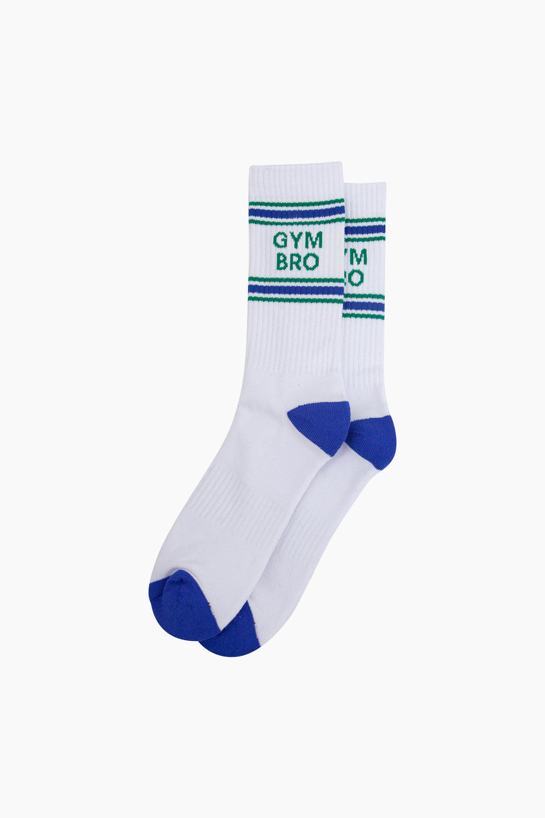 Gym-Bro-Organic-Cotton-Sports-Socks-in-White-Lying-Flat