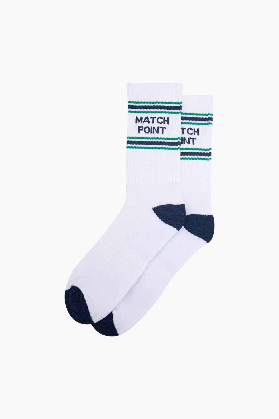 Match-Point-Organic-Cotton-Sports-Socks-in-White/Navy-Blue-Laid-Flat