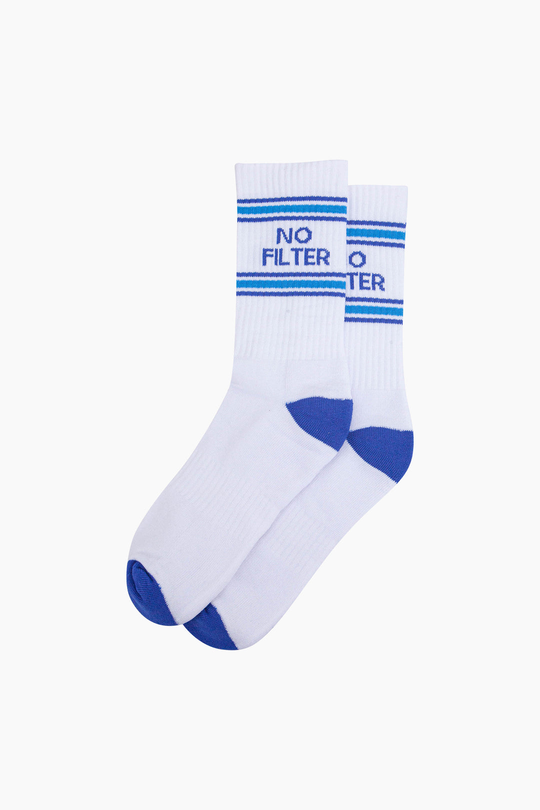 No-Filter-Organic-Cotton-Sports-Socks-in-White/Royal-Blue-Laid-Flat
