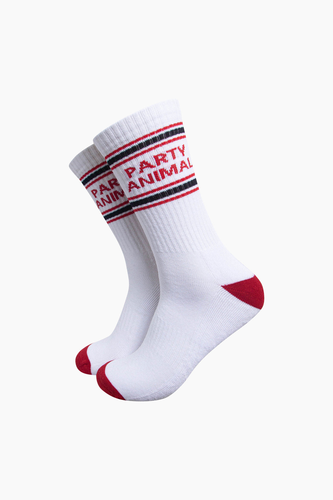 Party Animal Organic Cotton Sports Socks in White/Red
