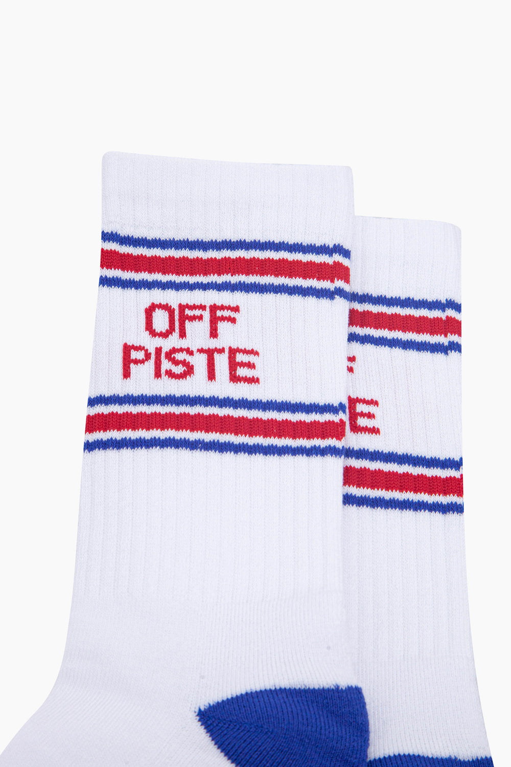 Off-Piste-Organic-Cotton-Sports-Socks-in-White/Royal-Blue-Close-Up