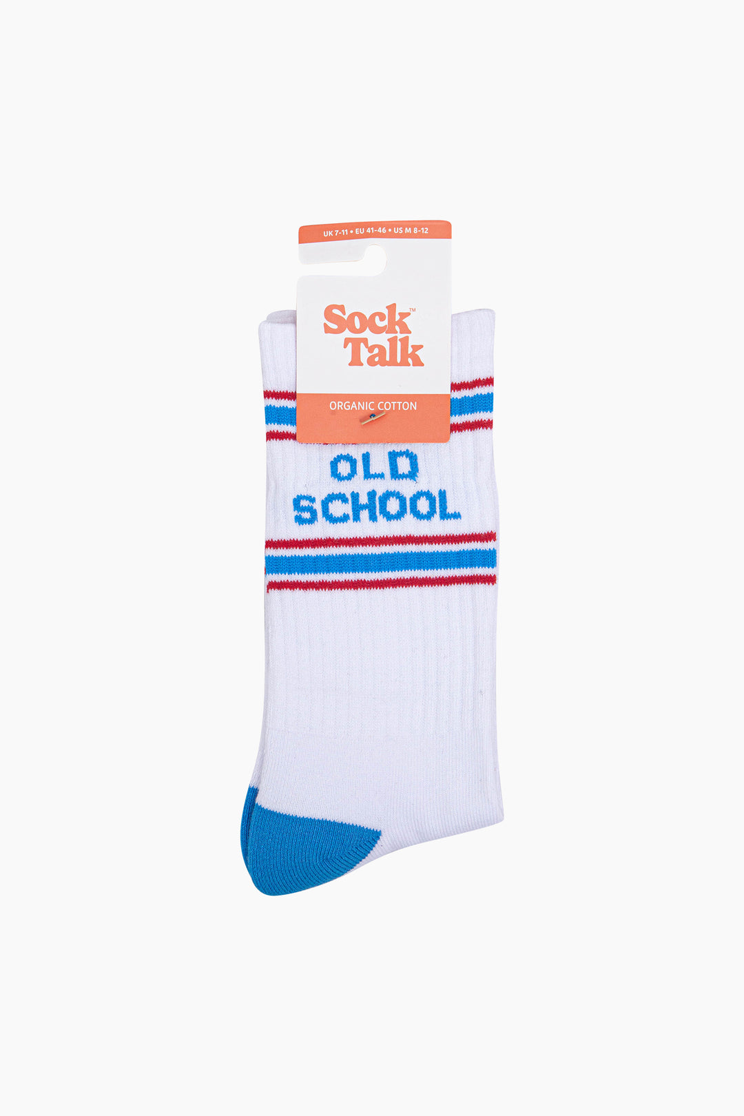 Old-School-Organic-Cotton-Sports-Socks-in-White/Blue-In-Packaging