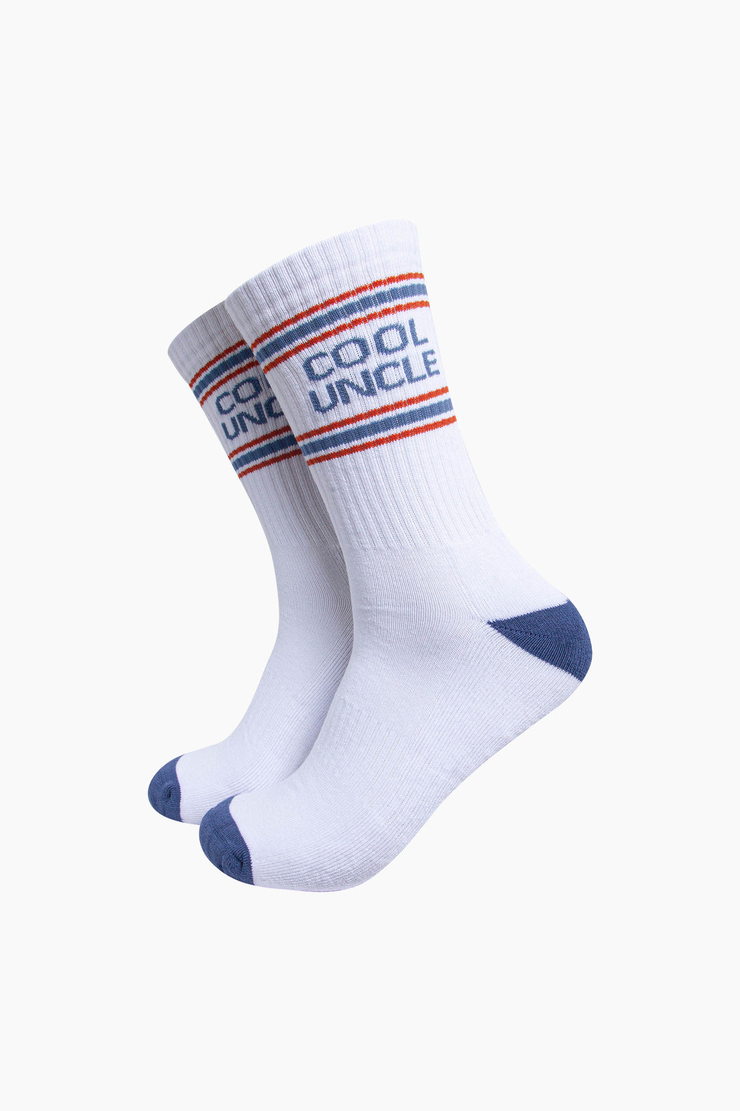 Cool Uncle Organic Cotton Sports Socks in White/Denim Blue