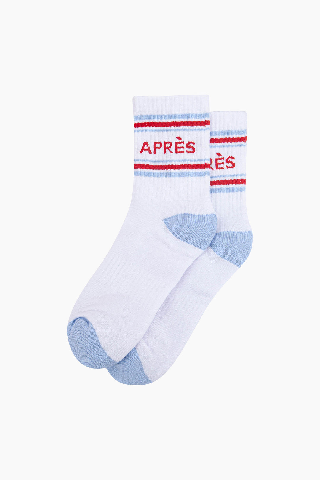 Apres-Organic-Cotton-Sports-Socks-in-White/Icy-Blue-Laid-Flat