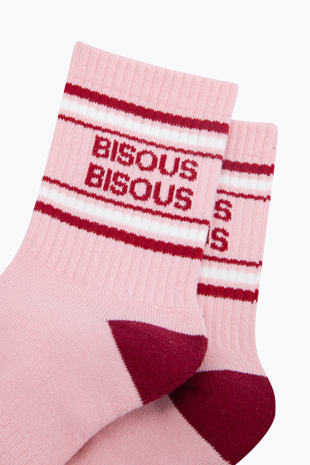 Bisous-Bisous-Organic-Cotton-Sports-Socks-in-Pink-Closeup