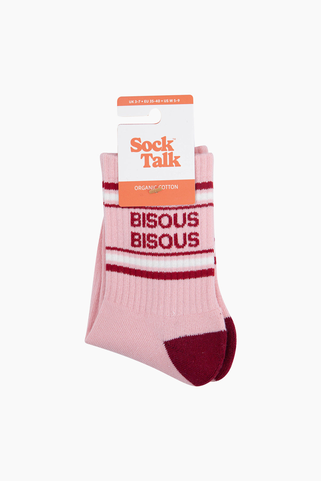 Bisous-Bisous-Organic-Cotton-Sports-Socks-in-Pink-In-Packaging