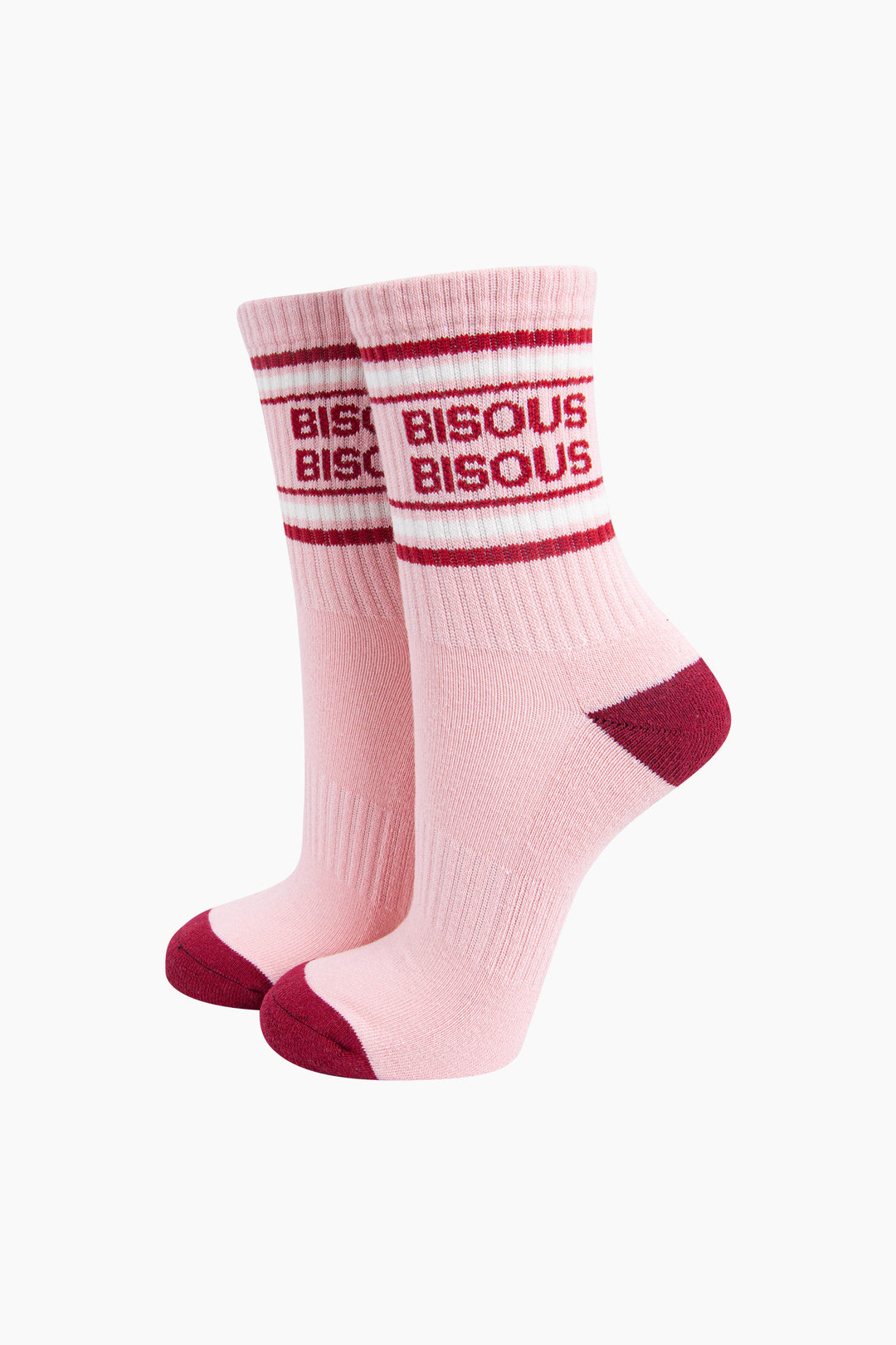 Bisous-Bisous-Organic-Cotton-Sports-Socks-in-Pink-Mannequin