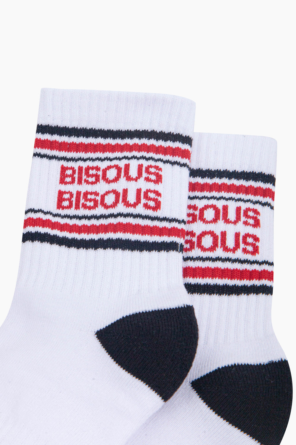 Bisous-Bisous-Organic-Cotton-Sports-Socks-in-White/Black-Close-Up