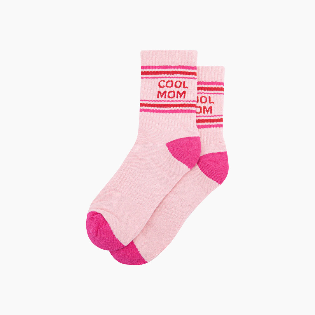 Cool-Mom-Organic-Cotton-Sports-Socks-in-Soft-Pink/Red-Laid-Flat