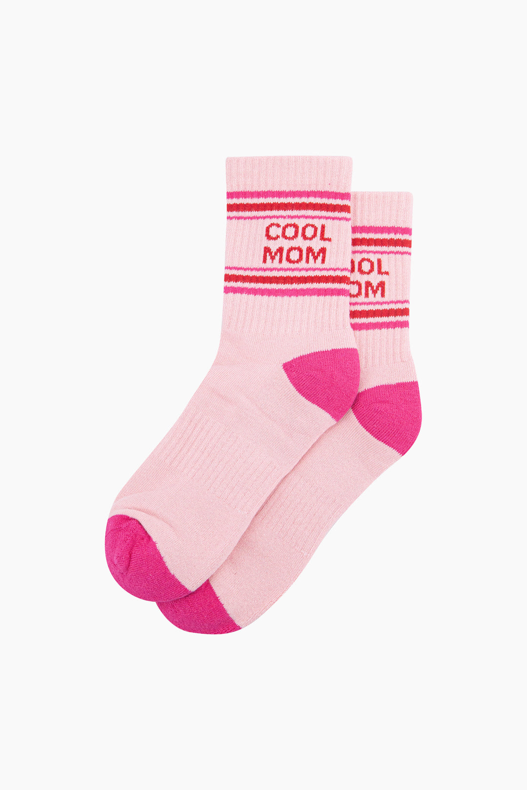 Cool-Mom-Organic-Cotton-Sports-Socks-in-Soft-Pink/Red-Laid-Flat