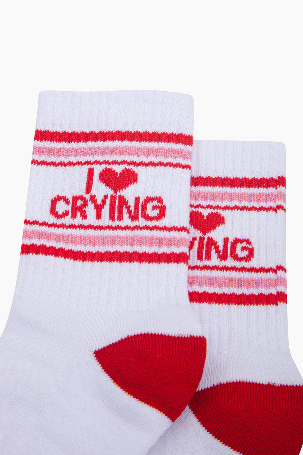 I-Love-Crying-Organic-Cotton-Sports-Socks-in-White/Red-Close-Up