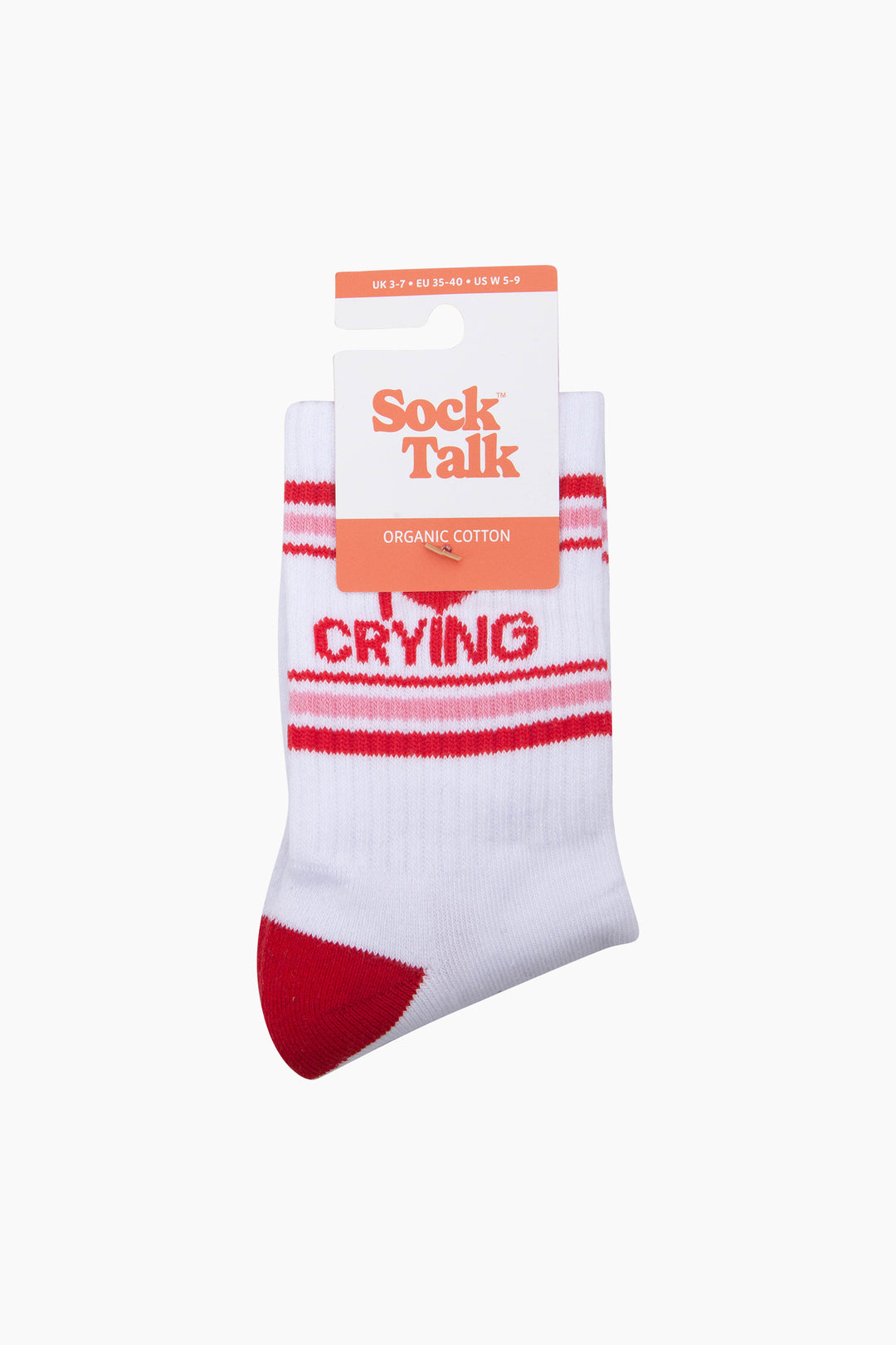 I-Love-Crying-Organic-Cotton-Sports-Socks-in-White/Red-In-Packaging