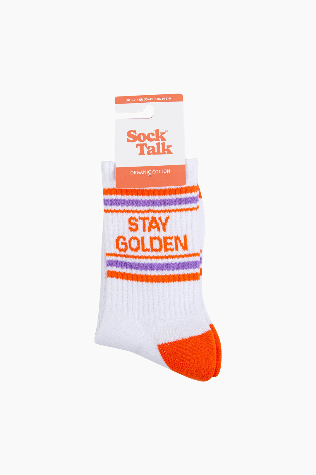 Stay Golden Organic Cotton Sports Socks in White