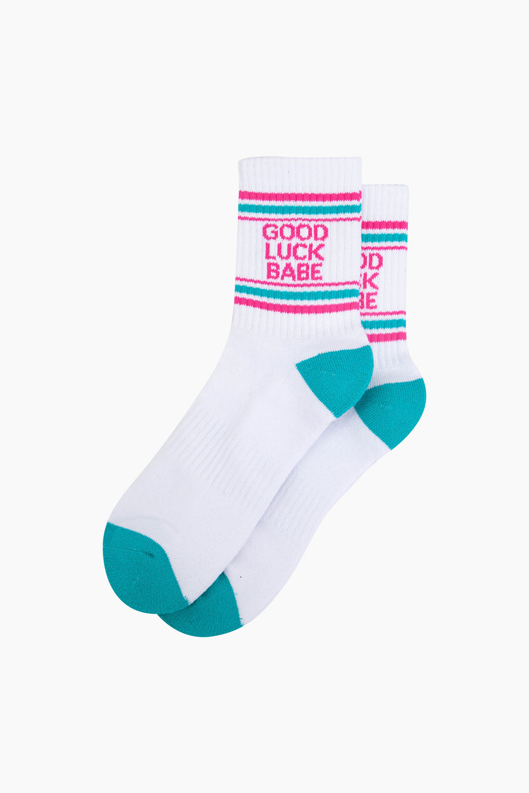 Good-Luck-Organic-Cotton-Sports-Socks-in-White-Lying-Flat