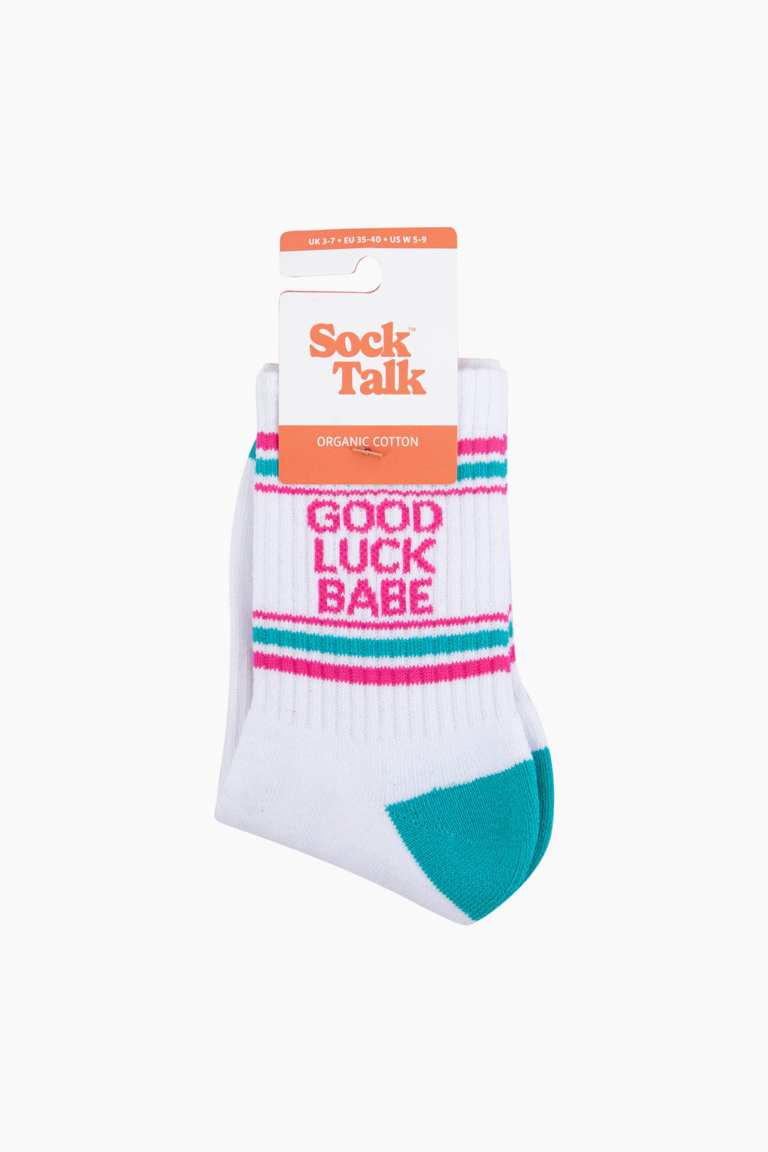 Good-Luck-Organic-Cotton-Sports-Socks-in-White-In-Packaging