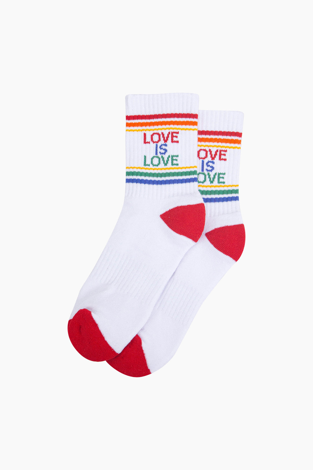 Love-Is-Love-Organic-Cotton-Sports-Socks-in-White/Multi-Laid-Flat