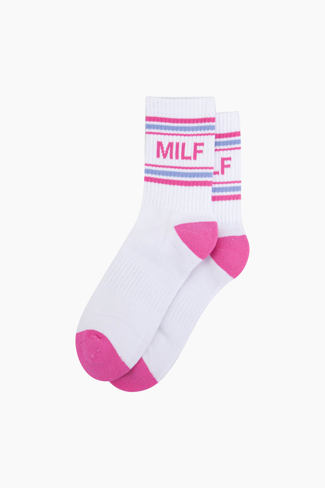 MILF-Organic-Cotton-Sports-Socks-in-White-Lying-Flat