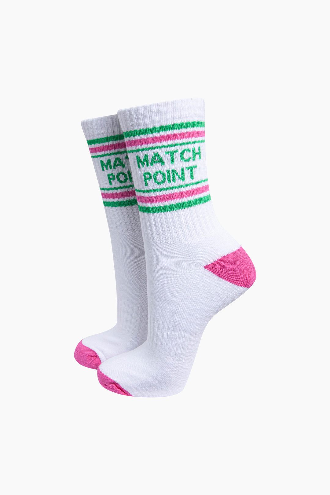 Match-Point-Organic-Cotton-Sports-Socks-in-White/Hot-Pink-On-Mannequin