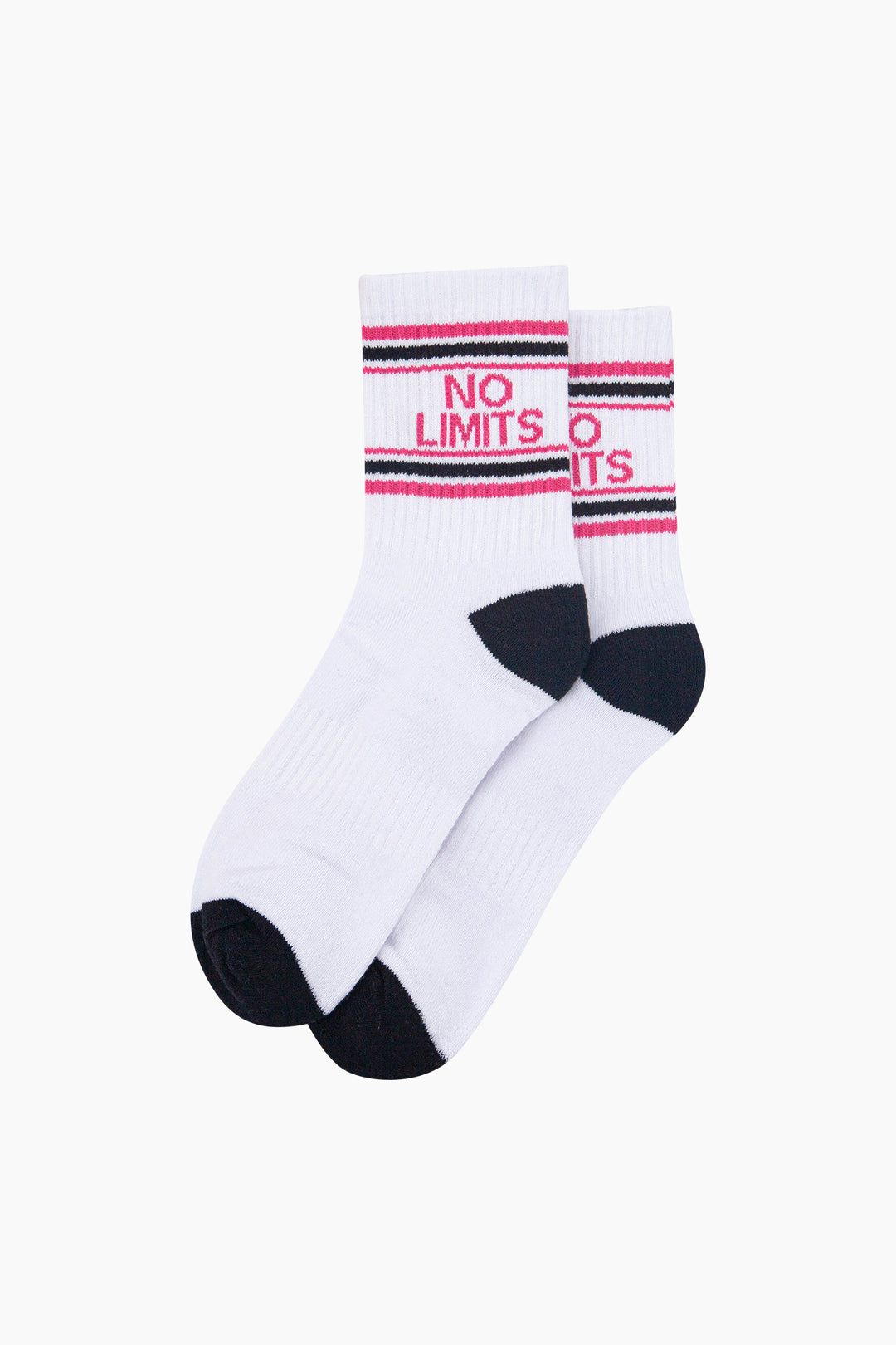 No-Limits-Organic-Cotton-Sports-Socks-in-White/Black-Laid-Flat