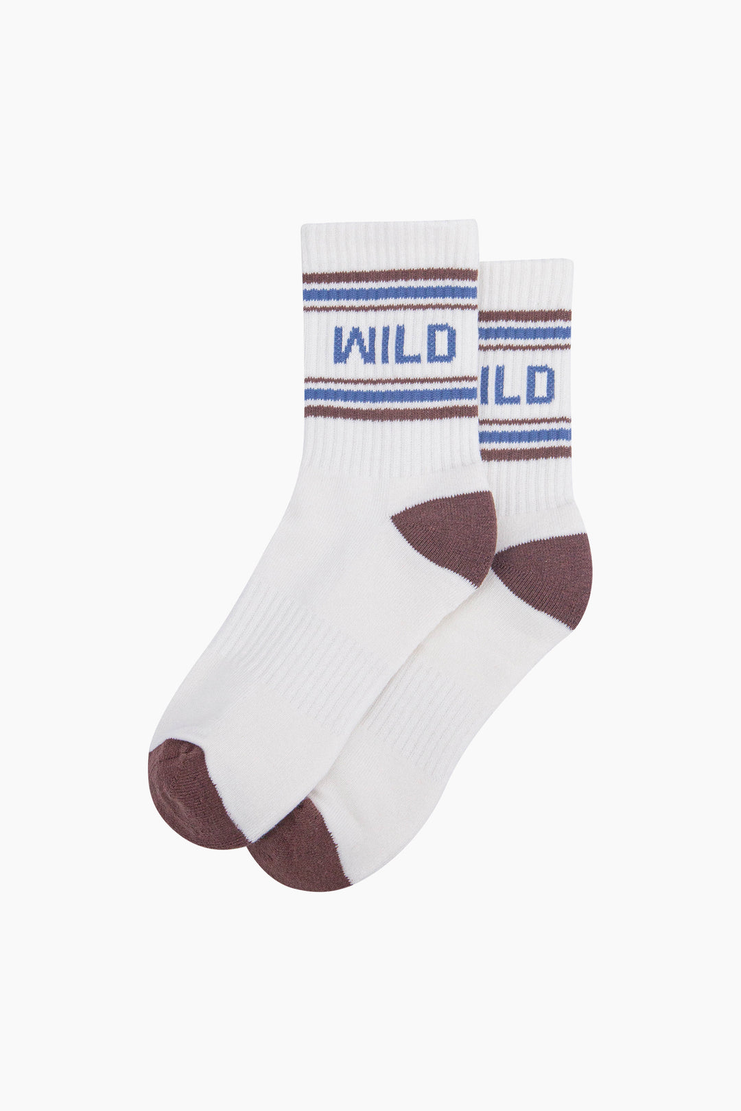 Wild-Organic-Cotton-Sports-Socks-in-White/Brown-Laid-Flat
