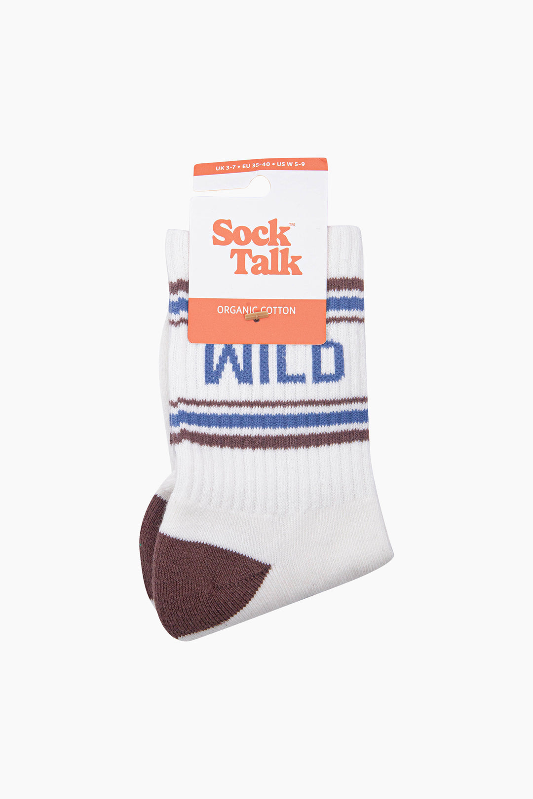 Wild-Organic-Cotton-Sports-Socks-in-White/Brown-In-Packaging