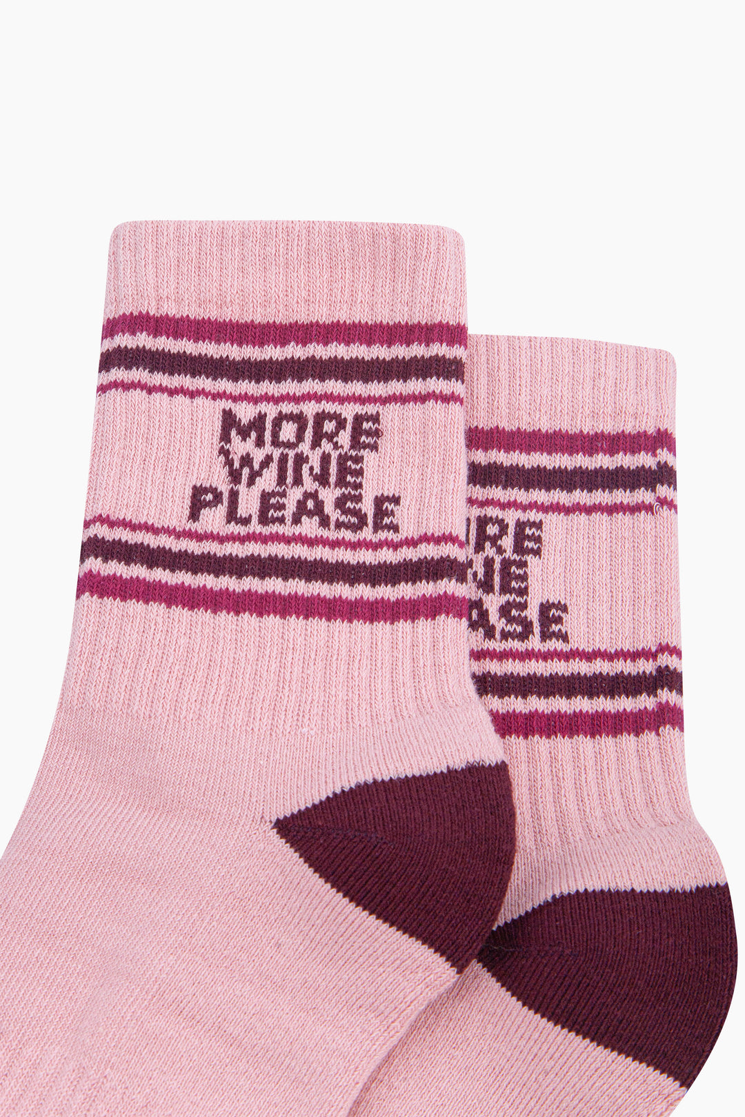 More-Wine-Please-Organic-Cotton-Sports-Socks-in-Soft-Pink/Burgundy-Close-Up