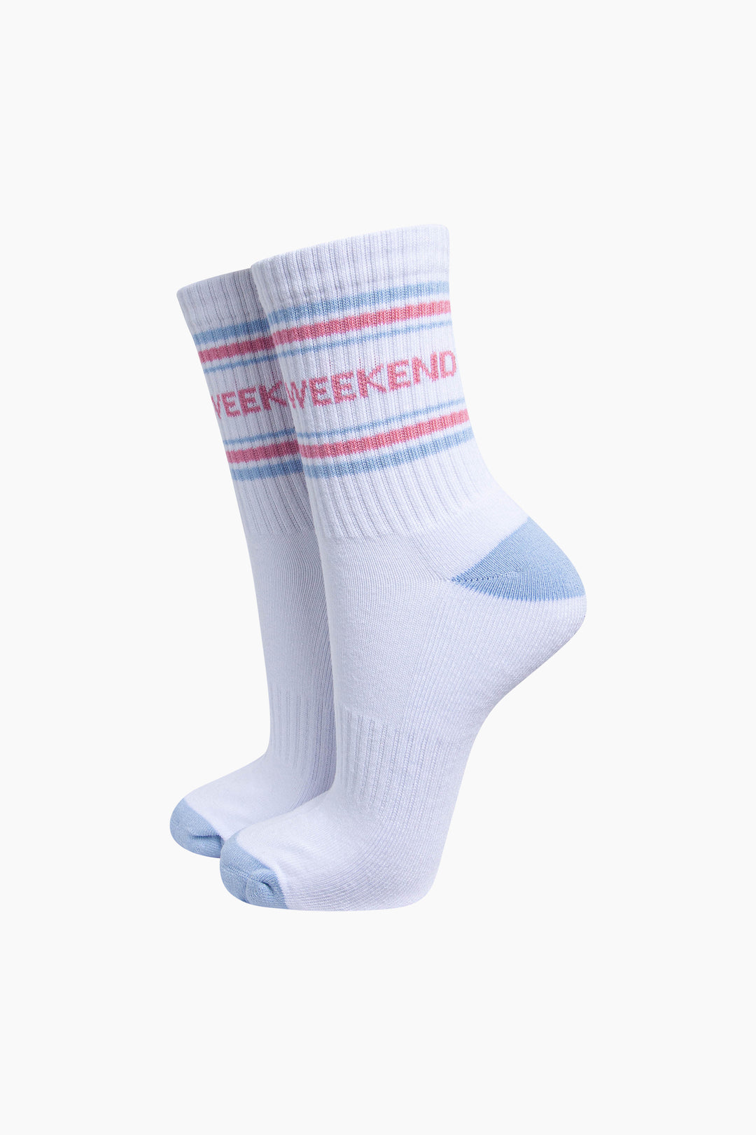 Weekend-Organic-Cotton-Sports-Socks-in-White/Icy-Blue-On-Mannequin