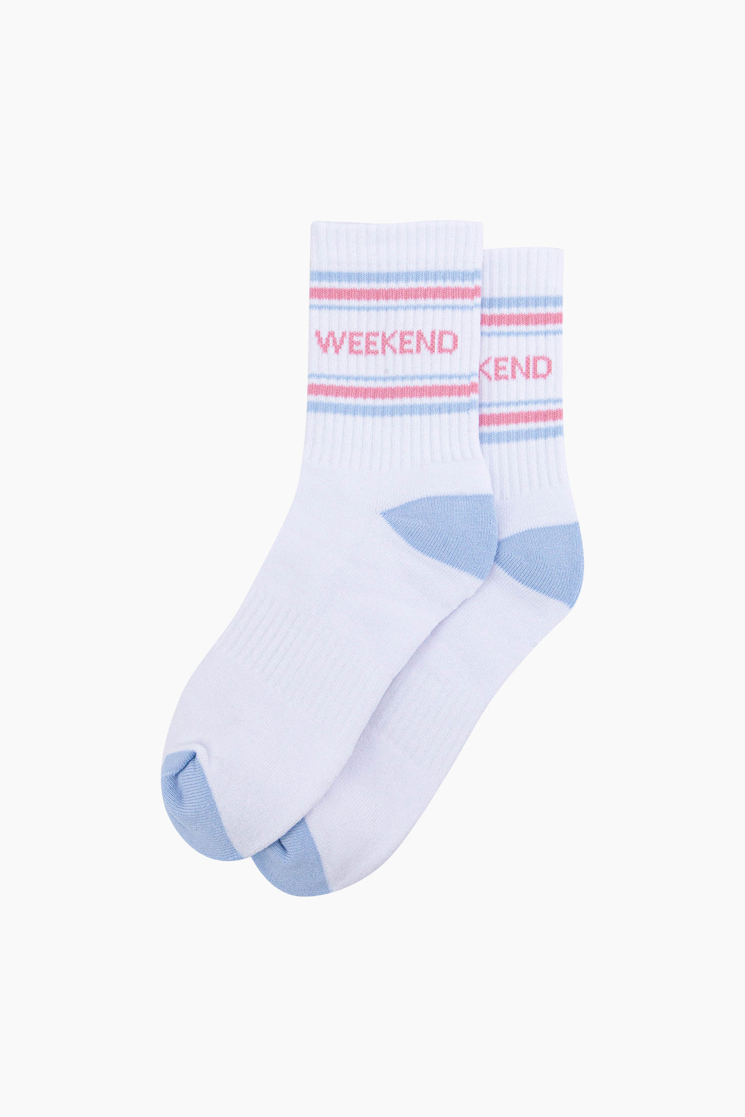 Weekend-Organic-Cotton-Sports-Socks-in-White/Icy-Blue-Laid-Flat