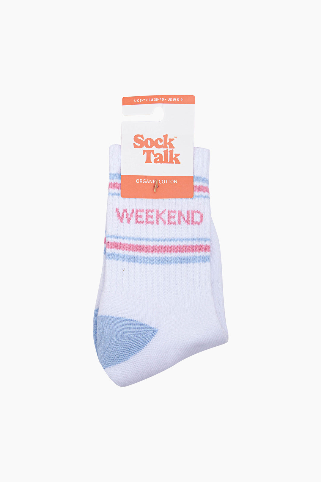 Weekend-Organic-Cotton-Sports-Socks-in-White/Icy-Blue-In-Packaging