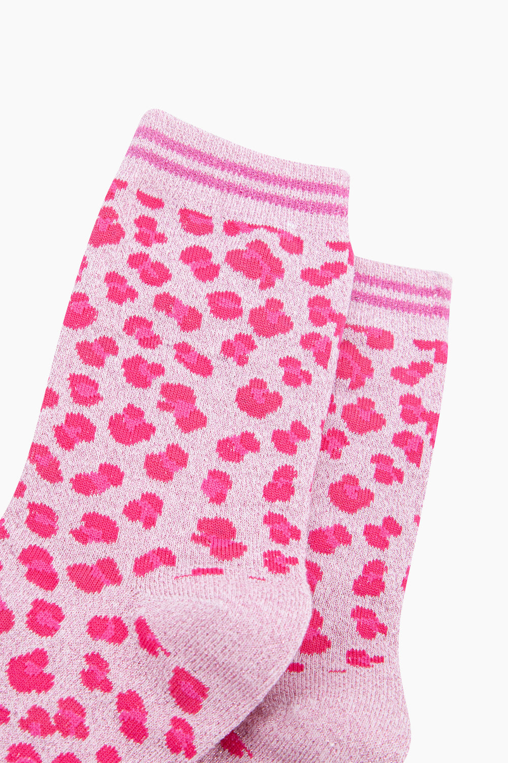 Leopard-Print-Combed-Cotton-Glitter-Socks-in-Pink-Closeup