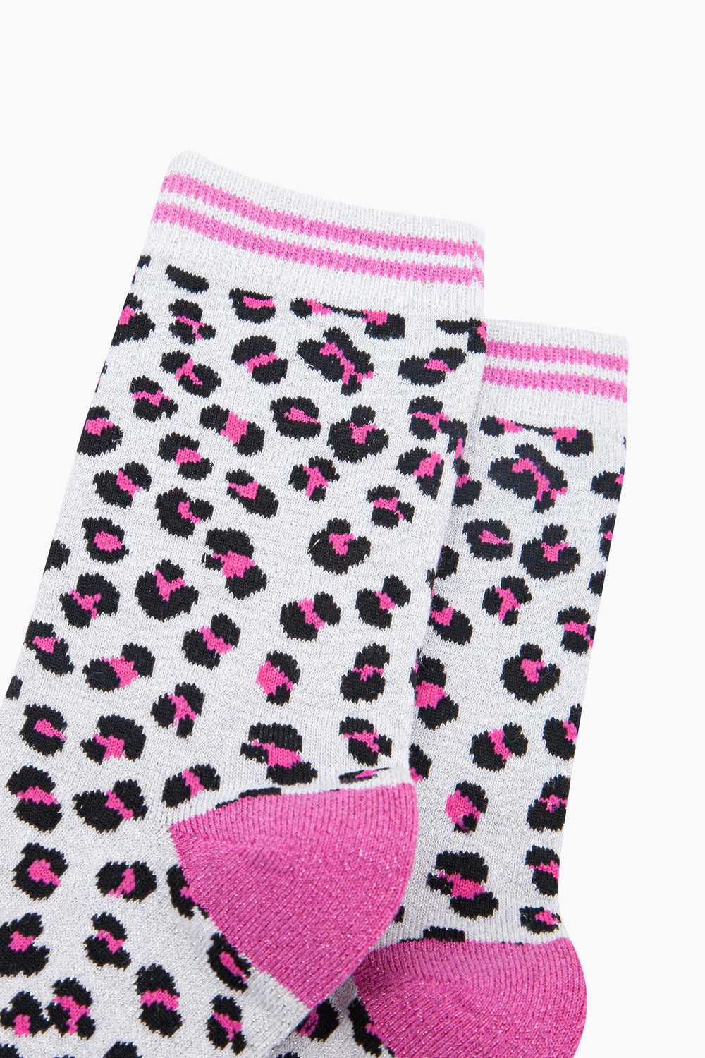 Leopard-Print-Combed-Cotton-Glitter-Socks-in-White-Pink-Closeup