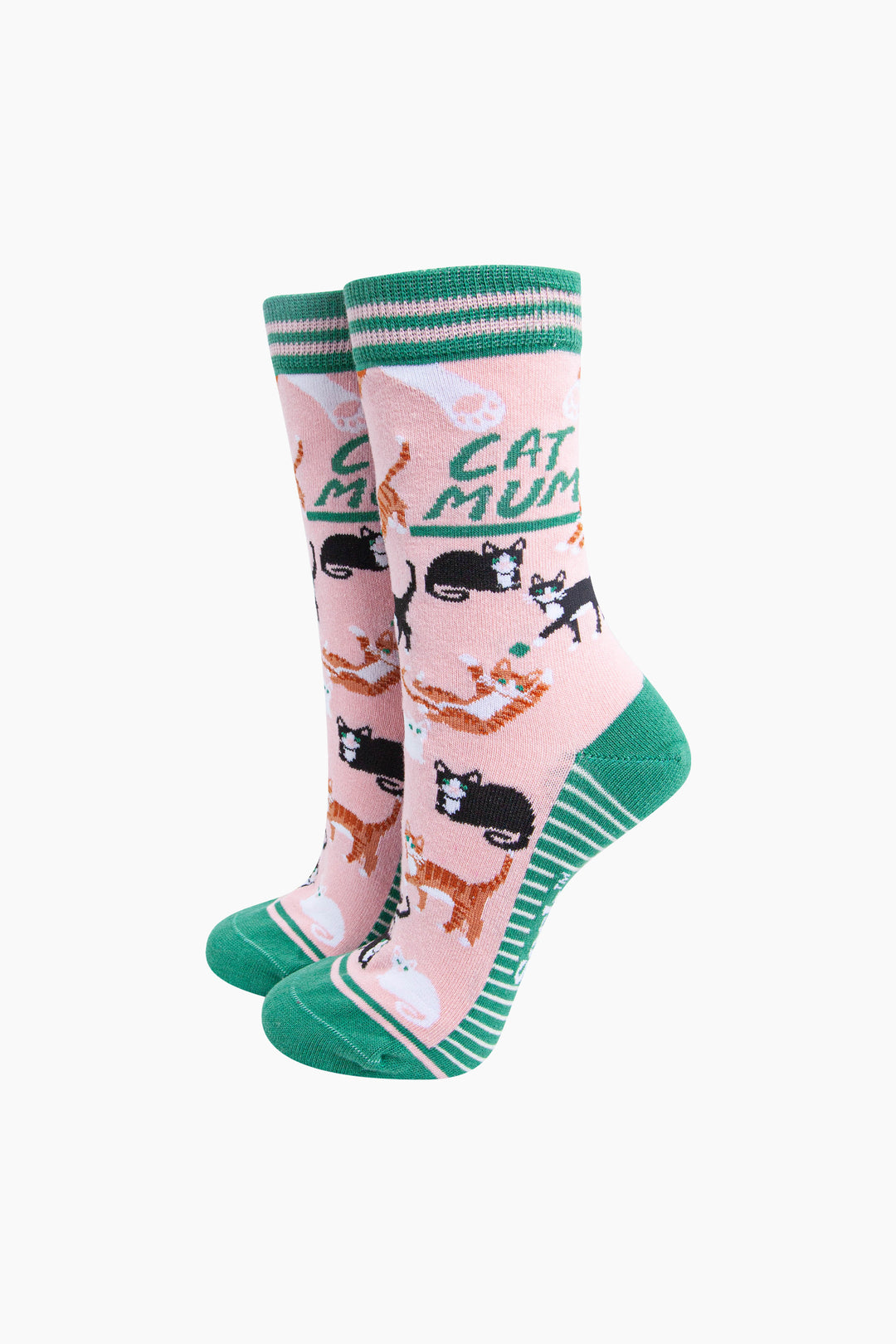 Cat-Mum-Combed-Cotton-Socks-in-Pink-Mannequin