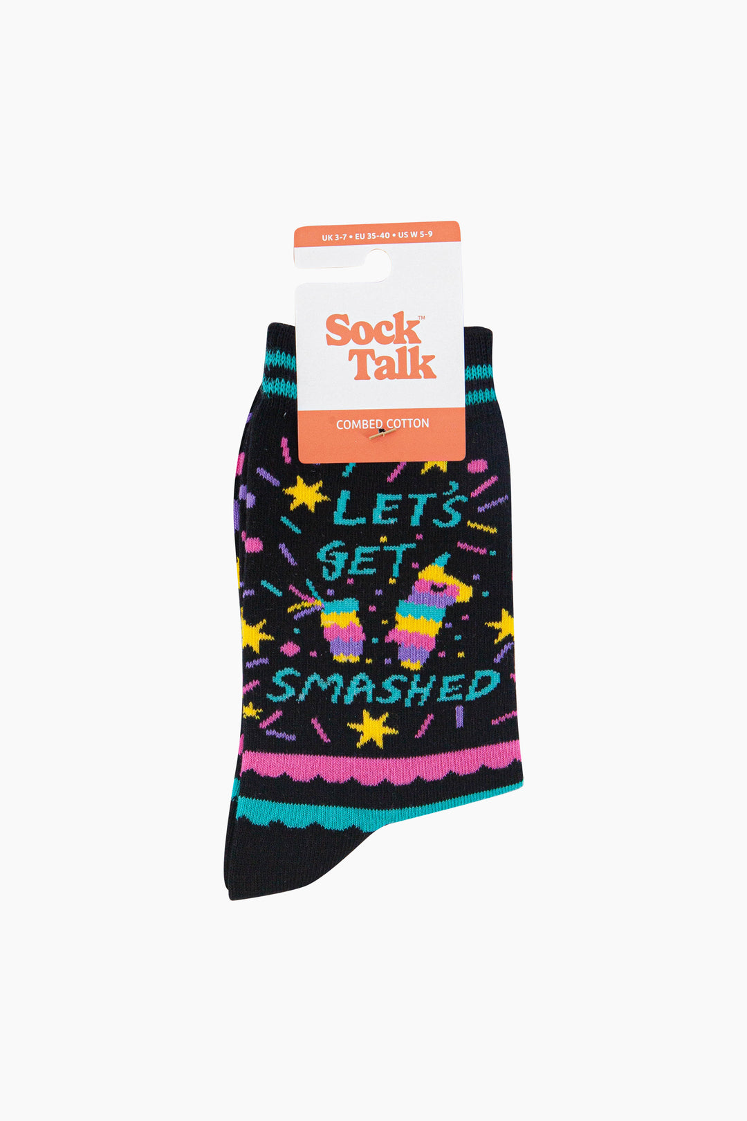 Pinata-Get-Smashed-Combed-Cotton-Socks-in-Black-In-Packaging